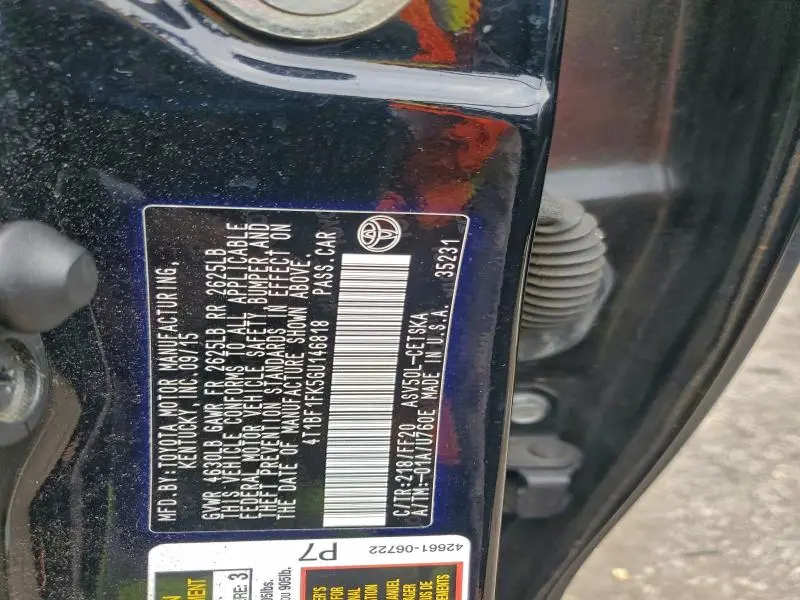 2016 TOYOTA CAMRY LE  