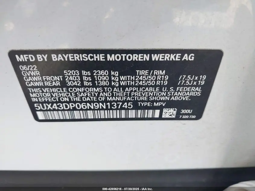 2022 BMW X3 SDRIVE30I