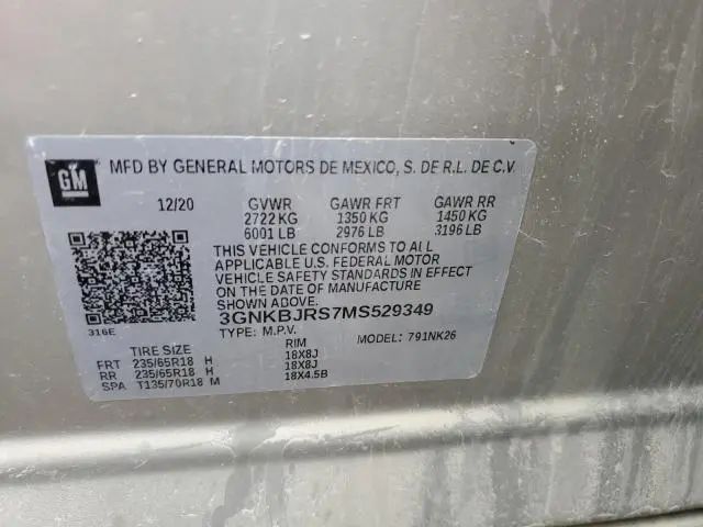 2021 CHEVROLET BLAZER 3LT