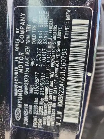 2018 HYUNDAI KONA SEL  