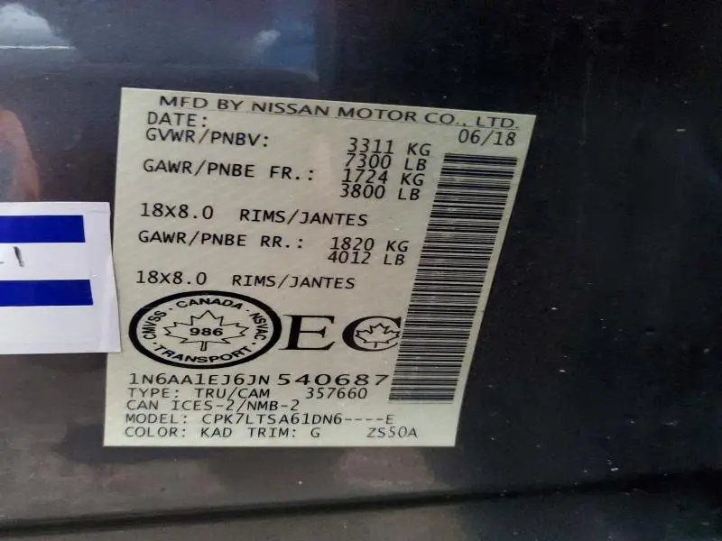 2018 NISSAN TITAN S  