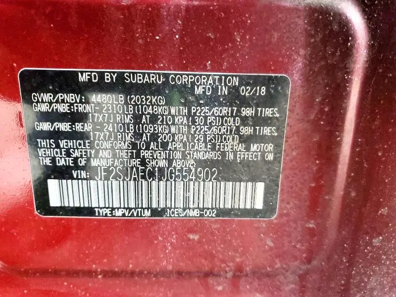 2018 SUBARU FORESTER 2.5I PREMIUM  