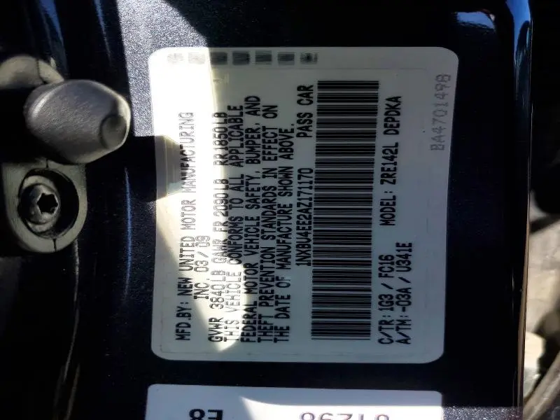 2010 TOYOTA COROLLA LE  