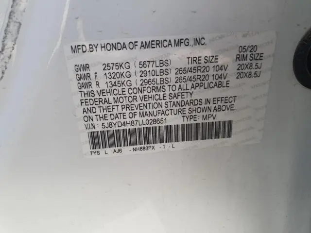 2020 ACURA MDX ADVANCE