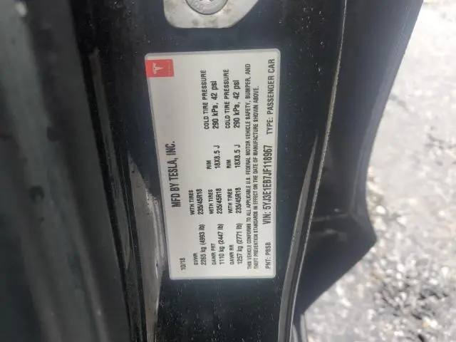 2018 TESLA MODEL 3 