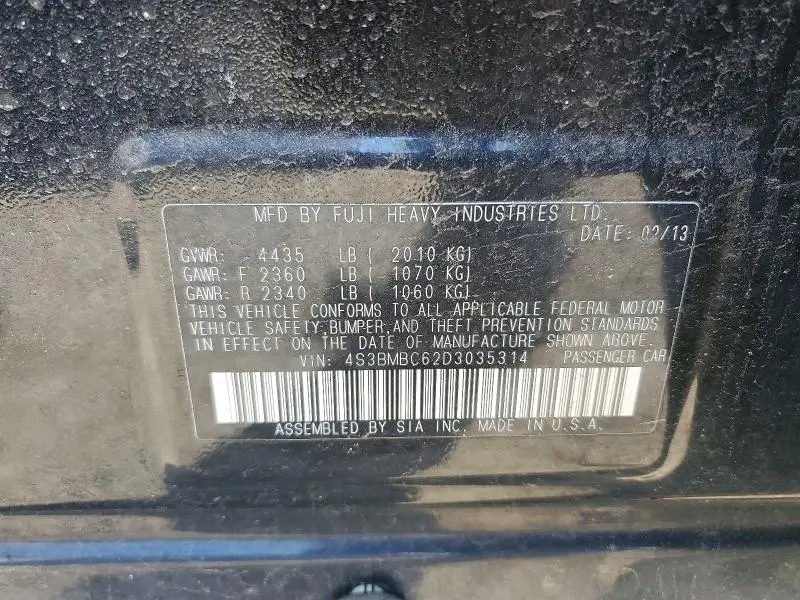 2013 SUBARU LEGACY 2.5I PREMIUM  