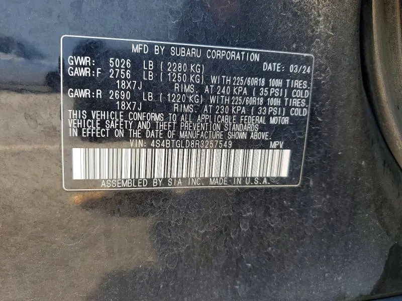 2024 SUBARU OUTBACK ONYX EDITION XT  