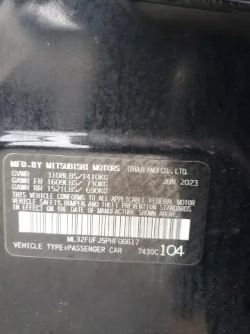 2023 MITSUBISHI MIRAGE G4 ES