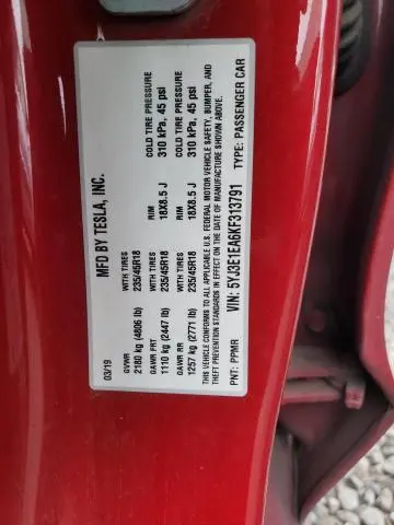 2019 TESLA MODEL 3   