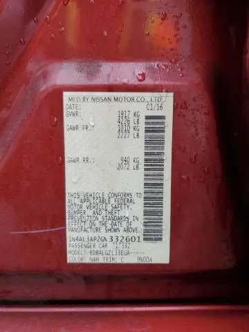 2016 NISSAN ALTIMA 2.5  