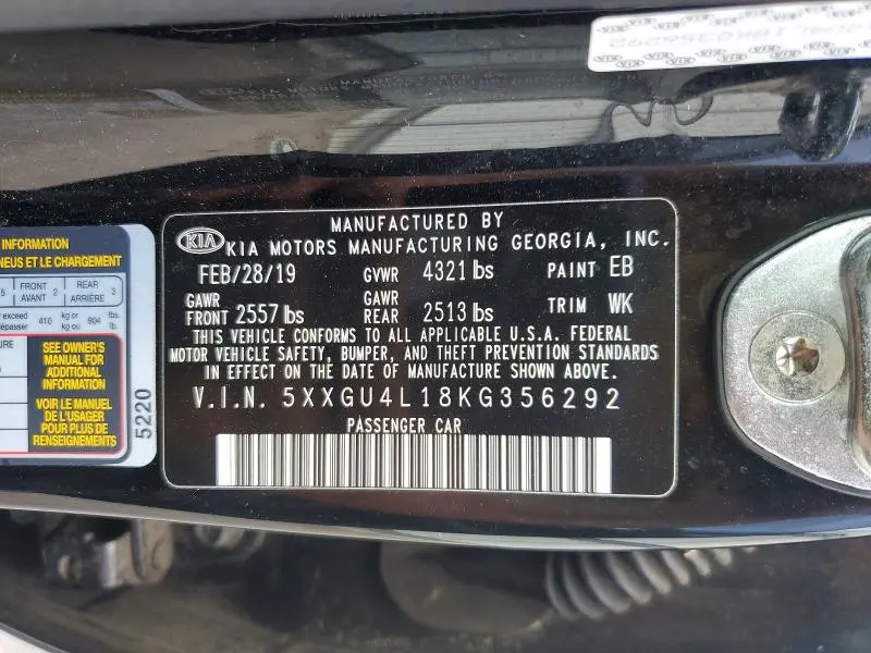 2019 KIA OPTIMA EX  