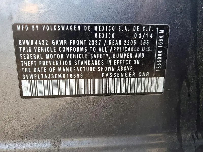 2014 VOLKSWAGEN JETTA TDI  