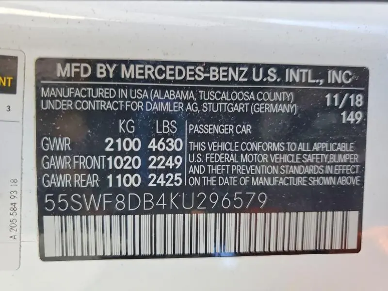 2019 MERCEDES-BENZ C 300  