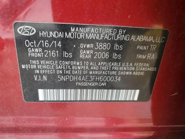 2015 HYUNDAI ELANTRA SE  
