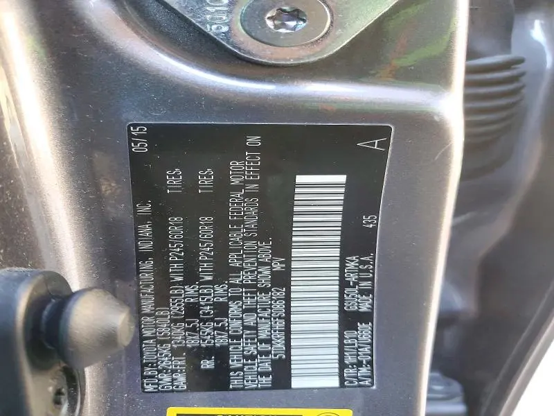 2015 TOYOTA HIGHLANDER XLE  