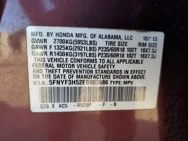 2014 HONDA PILOT EXL