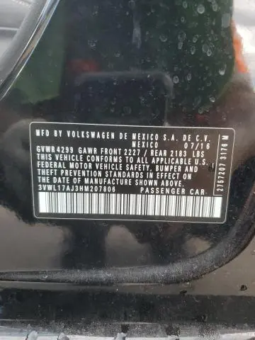 2017 VOLKSWAGEN JETTA SEL  