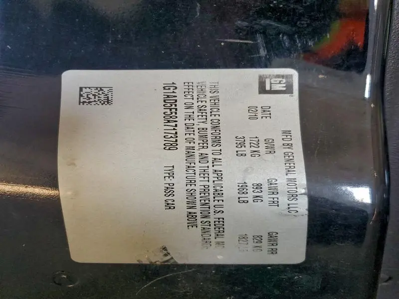 2010 CHEVROLET COBALT 1LT  