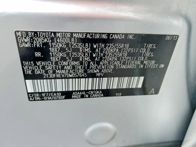 2013 TOYOTA RAV4 LIMITED  