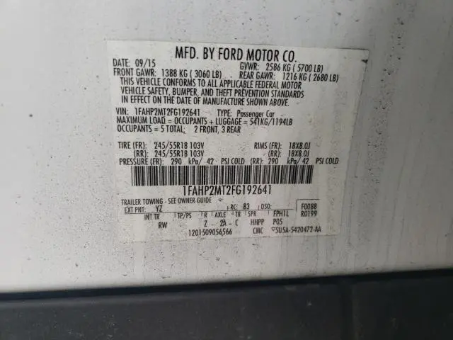 2015 FORD TAURUS POLICE INTERCEPTOR  