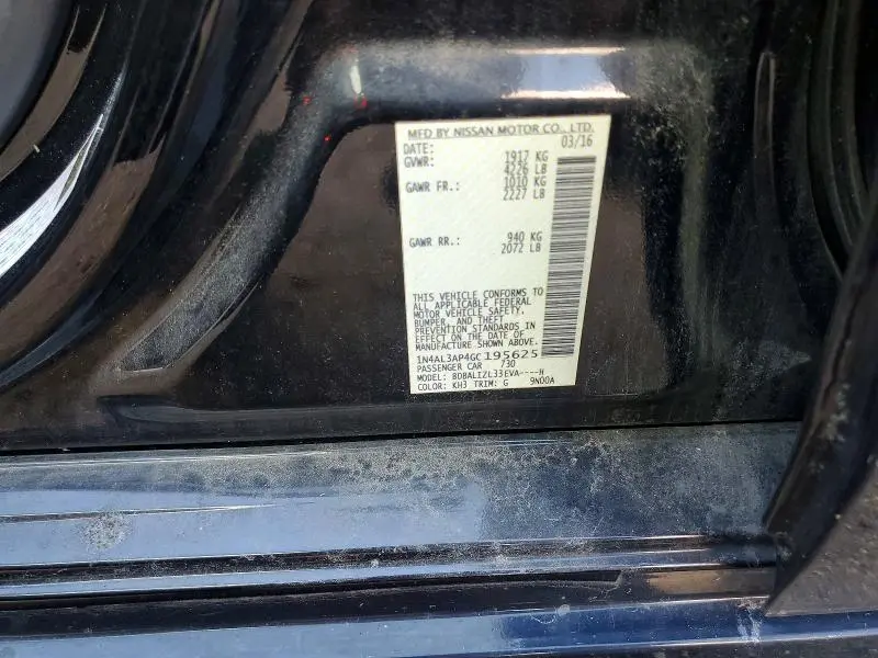 2016 NISSAN ALTIMA 2.5 SV  
