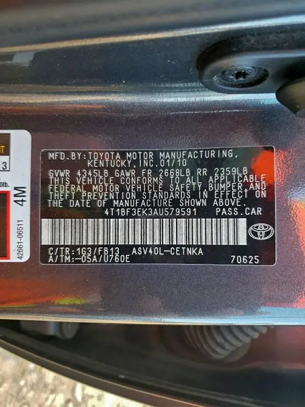 2010 TOYOTA CAMRY BASE  