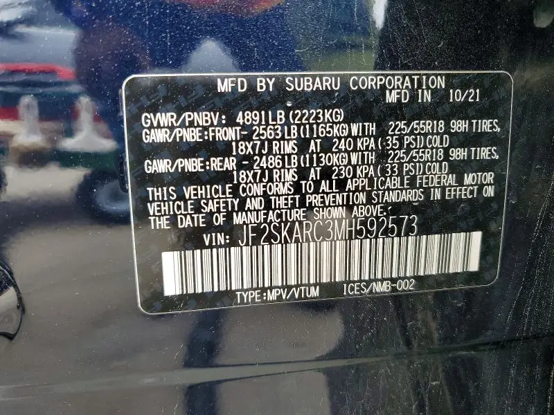 2021 SUBARU FORESTER SPORT  