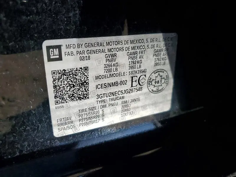 2018 GMC SIERRA K1500 SLT  