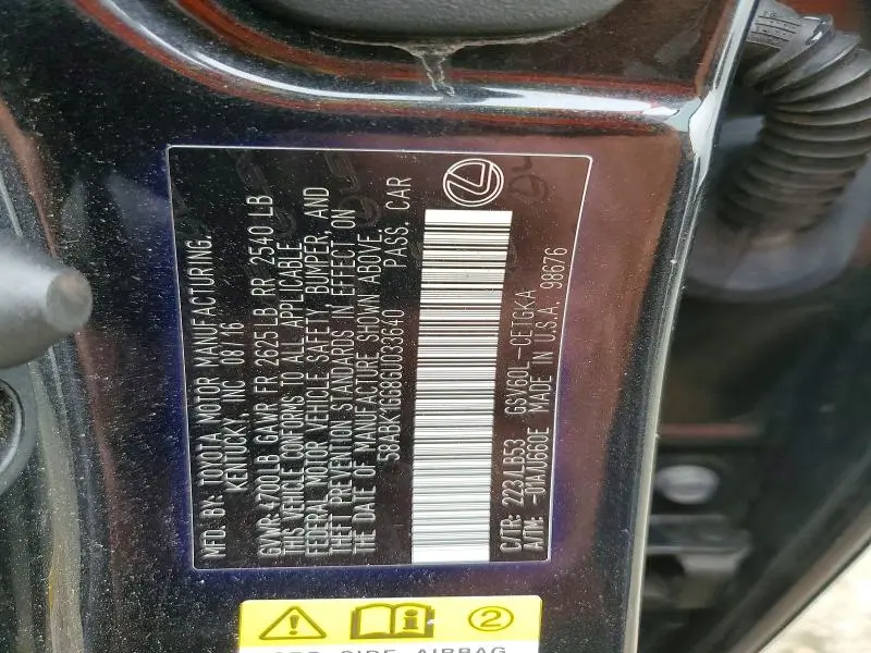 2016 LEXUS ES 350  
