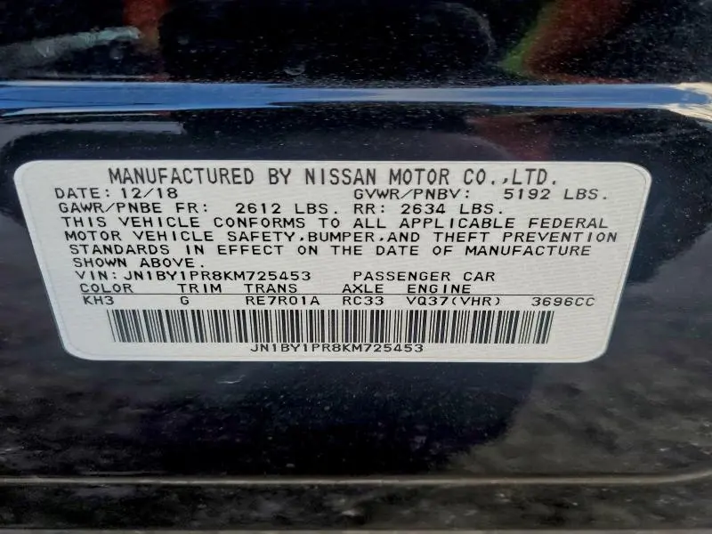 2019 INFINITI Q70L 3.7 LUXE  