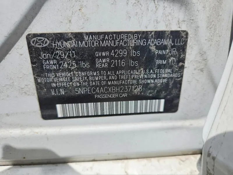 2011 HYUNDAI SONATA LIMITED  