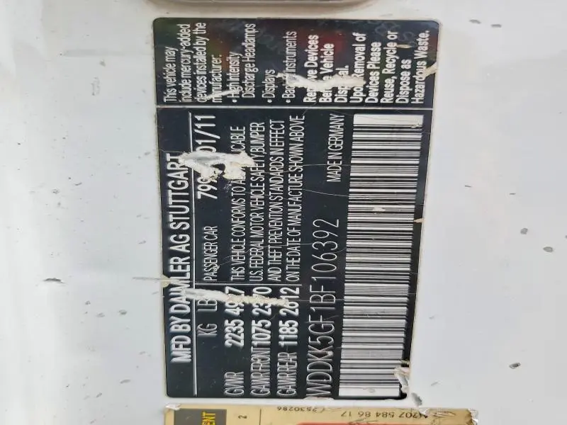 2011 MERCEDES-BENZ E 350  