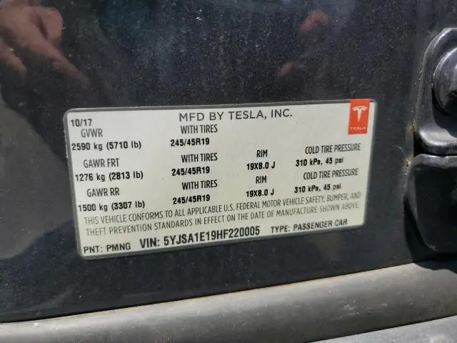 2017 TESLA MODEL S   