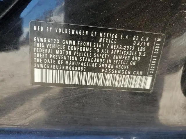 2019 VOLKSWAGEN JETTA S  