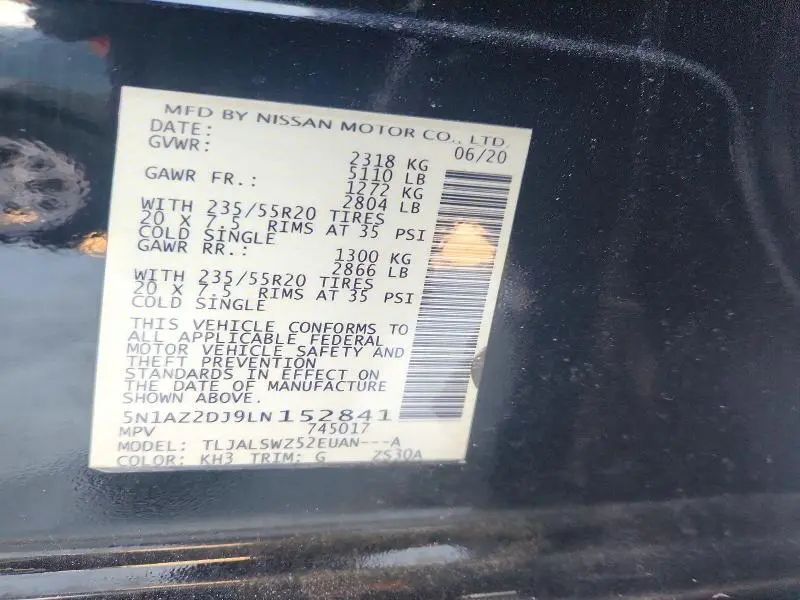 2020 NISSAN MURANO PLATINUM  