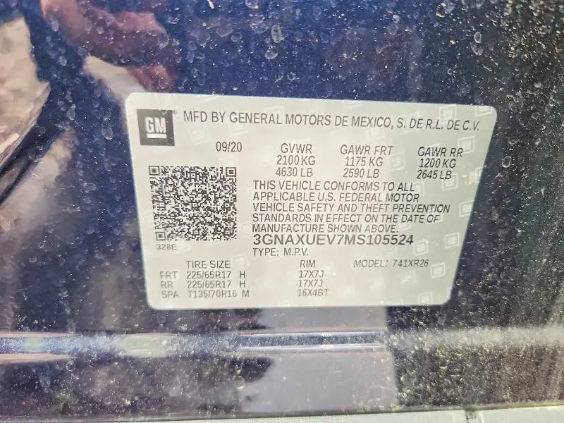 2021 CHEVROLET EQUINOX LT  