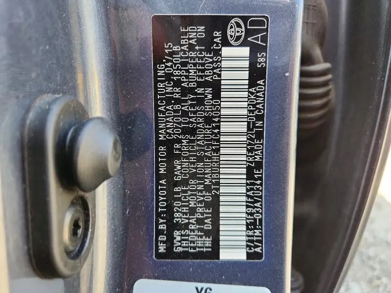 2015 TOYOTA COROLLA L  