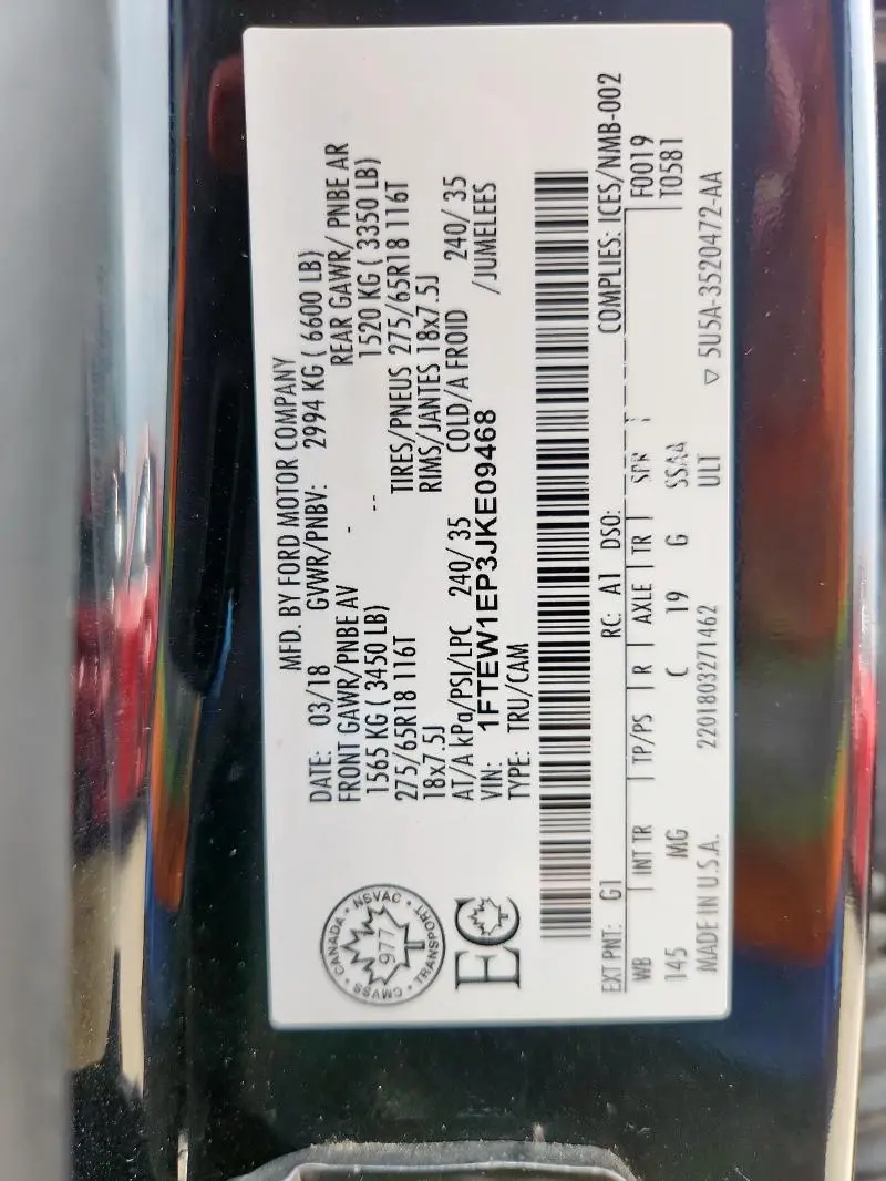 2018 FORD F150 SUPERCREW  