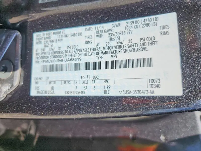 2015 FORD ESCAPE TITANIUM  