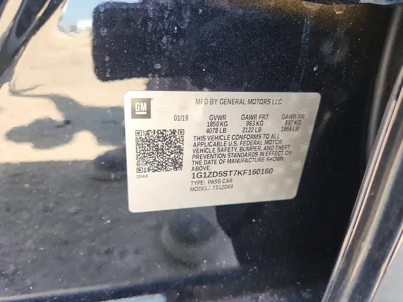 2019 CHEVROLET MALIBU LT  