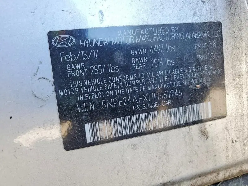 2017 HYUNDAI SONATA BASE  