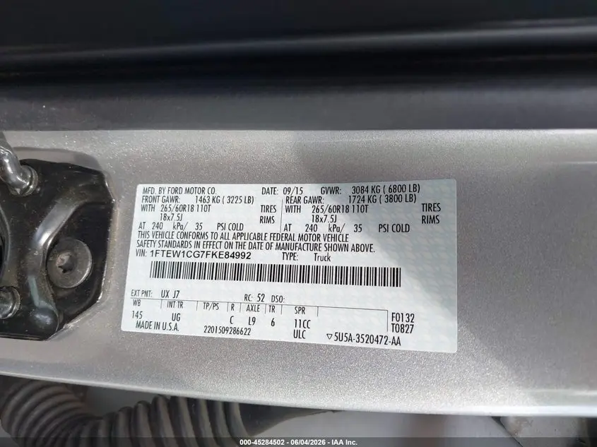 2015 FORD F-150 XLT
