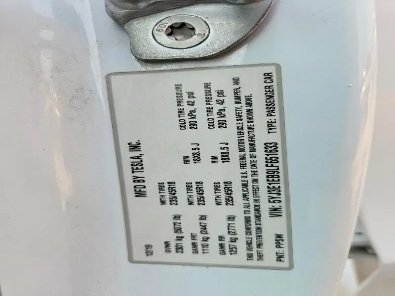 2020 TESLA MODEL 3   