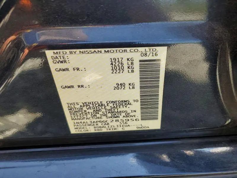 2016 NISSAN ALTIMA 2.5 SV  