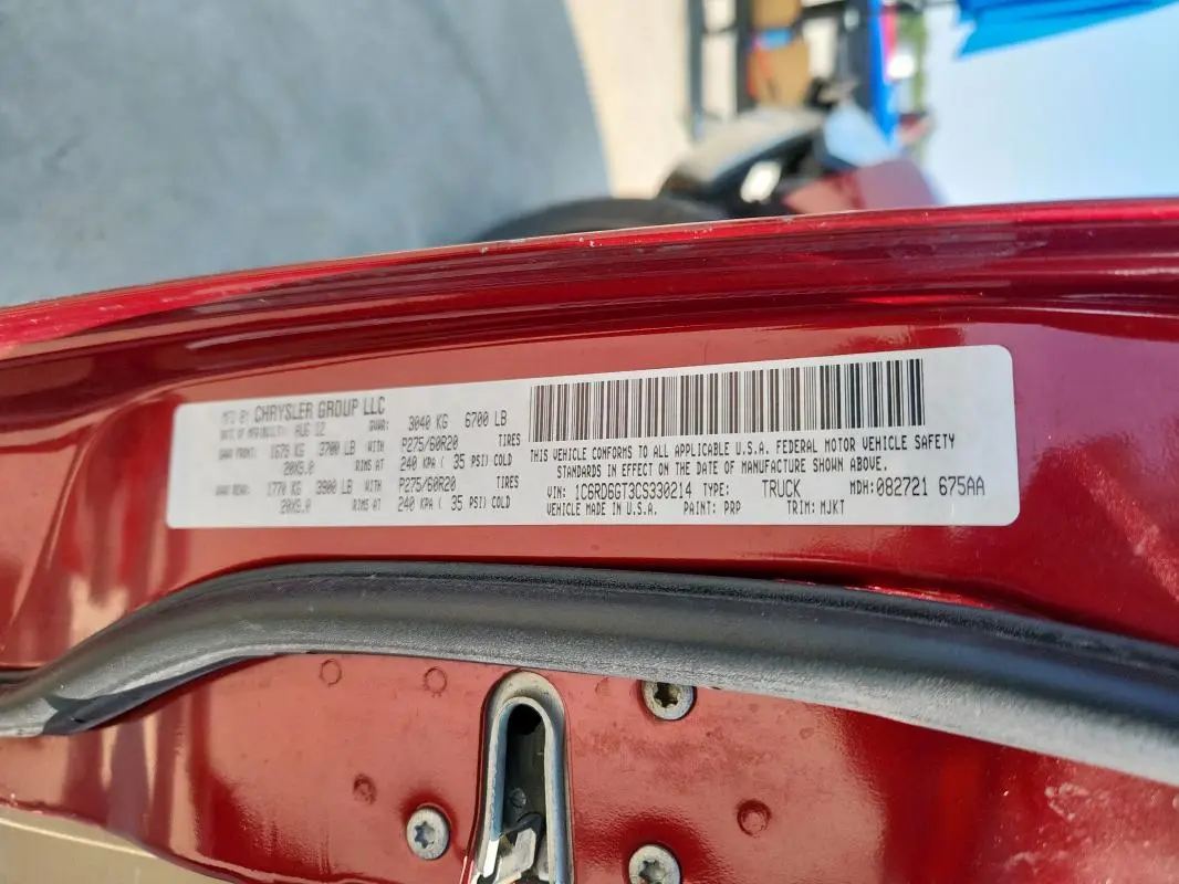 2012 DODGE RAM 1500 SLT  