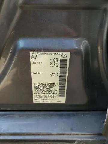 2016 NISSAN ALTIMA 2.5