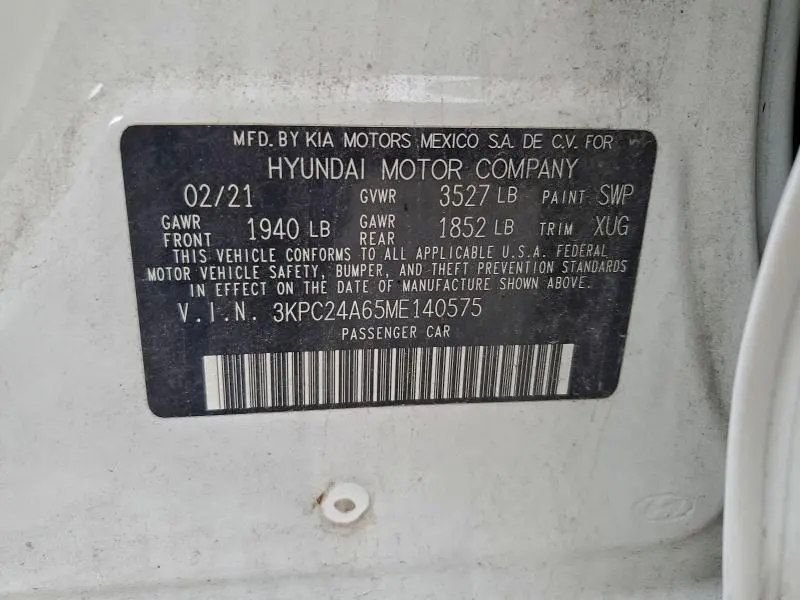 2021 HYUNDAI ACCENT SE  