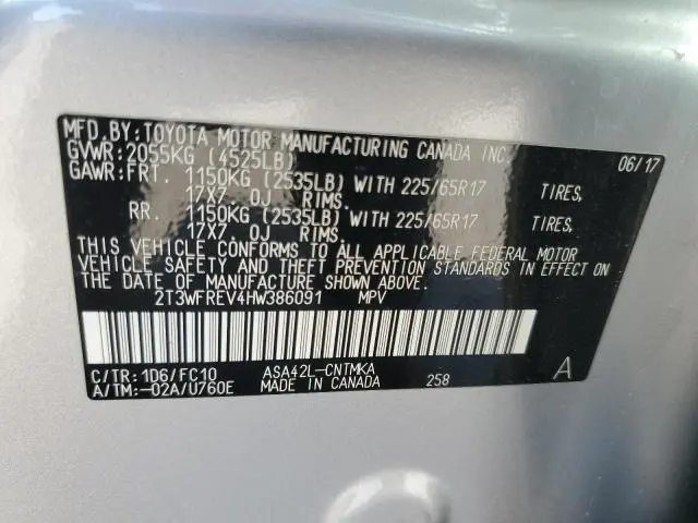 2017 TOYOTA RAV4 XLE