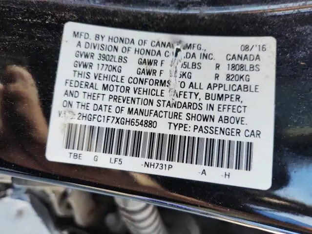 2016 HONDA CIVIC EXL