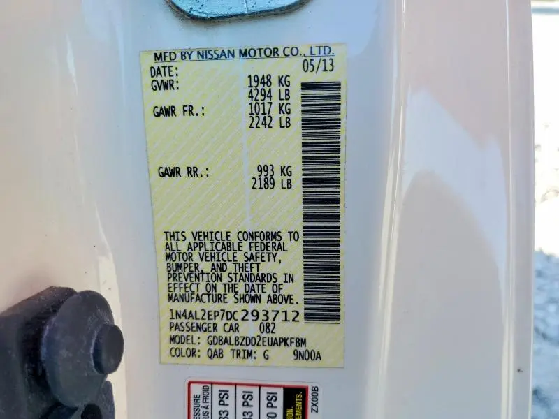 2013 NISSAN ALTIMA S  